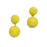 96499, RAFFIA BALL DANGLE EARRING