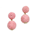 96499, RAFFIA BALL DANGLE EARRING