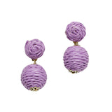 96499, RAFFIA BALL DANGLE EARRING