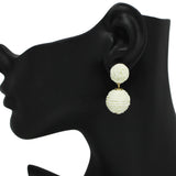 96499, RAFFIA BALL DANGLE EARRING