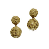 96499, RAFFIA BALL DANGLE EARRING