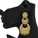 96503, 24K GOLD PLATED VINTAGE FILIGREE EARRING
