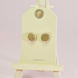 96517, NATURAL STONE ROUND STUD EARRING