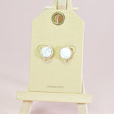 96517, NATURAL STONE ROUND STUD EARRING