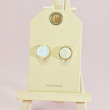 96517, NATURAL STONE ROUND STUD EARRING