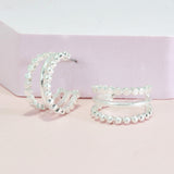 96518, TEXTURED ROUND HOOP EARRING