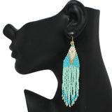 96526, FRINGE SEED BEADED EARRING