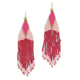 96526, FRINGE SEED BEADED EARRING