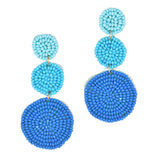 96528, ROUND SEED BEADED DROP DANGLE EARRING