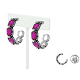 96536, RHINESTONE ACCENT HOOP EARRING