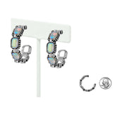 96536, RHINESTONE ACCENT HOOP EARRING