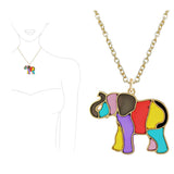 96538, ABSTRACT ELEPHANT PENDANT NECKLACE