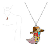 96541, ABSTRACT WESTERN BOOTS PENDANT NECKLACE