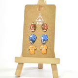 96549, FOOTBALL ENAMEL STUD EARRING SET, GAMEDAY, SPORTS