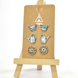 96552, FARM GARDEN THEME ENAMEL STUD EARRING SET