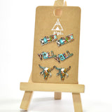96553, "HOWDY" WESTERN THEME ENAMEL STUD EARRING SET