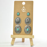 96556, WESTERN CONCHO STUD EARRING SET