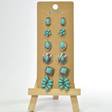 96559, WESTERN THEME STUD EARRING SET