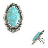 96560, VINTAGE OVAL TURQUOISE STONE CUFF RING