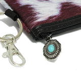 96578, ANIMAL PRINT NYLON COIN POUCH KEYCHAIN