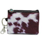 96578, ANIMAL PRINT NYLON COIN POUCH KEYCHAIN
