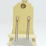 96596, TWO TONE METAL DANGLE EARRING