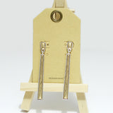 96596, TWO TONE METAL DANGLE EARRING