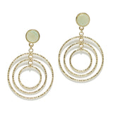 96599, NATURAL STONE ACCENT MULTI ROUND RING EARRING