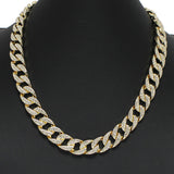 96612, 20"L PAVE RHINESTONE ROUND CHAIN NECKLACE