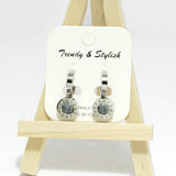 96620, ROMAN NUMERAL ACCENT STAINLESS STEEL HUGGIES EARRING