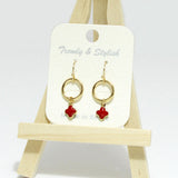 96622, DAINTY CLOVER CHARM ROUND DANGLE EARRING