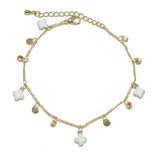96624, MULTI DAINTY ENAMEL CLOVER CHARM BRACELET
