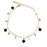 96624, MULTI DAINTY ENAMEL CLOVER CHARM BRACELET