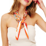 96628, FLORAL PRINTED PLEATED SILKY SCARF