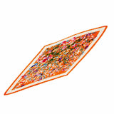 96628, FLORAL PRINTED PLEATED SILKY SCARF