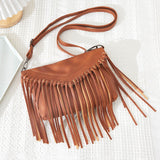 96632, FAUX LEATHER FRINGES CROSSBODY BAG