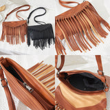96632, FAUX LEATHER FRINGES CROSSBODY BAG
