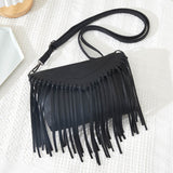 96632, FAUX LEATHER FRINGES CROSSBODY BAG
