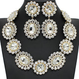 96651, ROUND RHINESTONE EVENING NECKLACE SET