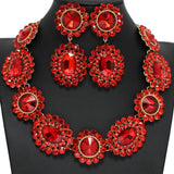 96651, ROUND RHINESTONE EVENING NECKLACE SET