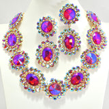 96651, ROUND RHINESTONE EVENING NECKLACE SET