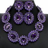96651, ROUND RHINESTONE EVENING NECKLACE SET
