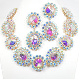96651, ROUND RHINESTONE EVENING NECKLACE SET