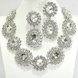 96651, ROUND RHINESTONE EVENING NECKLACE SET