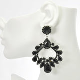 96654, MULTI SHAPE RHINESTONE EVENING EARRING