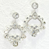 96654, MULTI SHAPE RHINESTONE EVENING EARRING