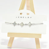 96664, CLOVER OPAL ACCENT CUBIC ZIRCONIA ADJUSTABLE BRACELET