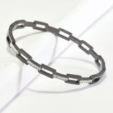 96667, CUTOUT RECTANGLE STAINLESS STEEL BANGLE BRACELET