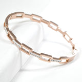 96667, CUTOUT RECTANGLE STAINLESS STEEL BANGLE BRACELET