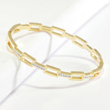 96667, CUTOUT RECTANGLE STAINLESS STEEL BANGLE BRACELET